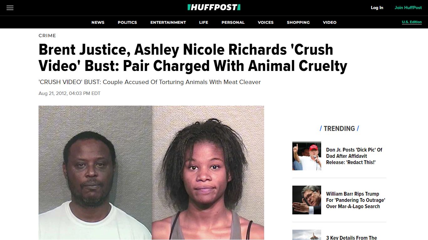 Brent Justice, Ashley Nicole Richards 'Crush Video' Bust: Pair Charged ...